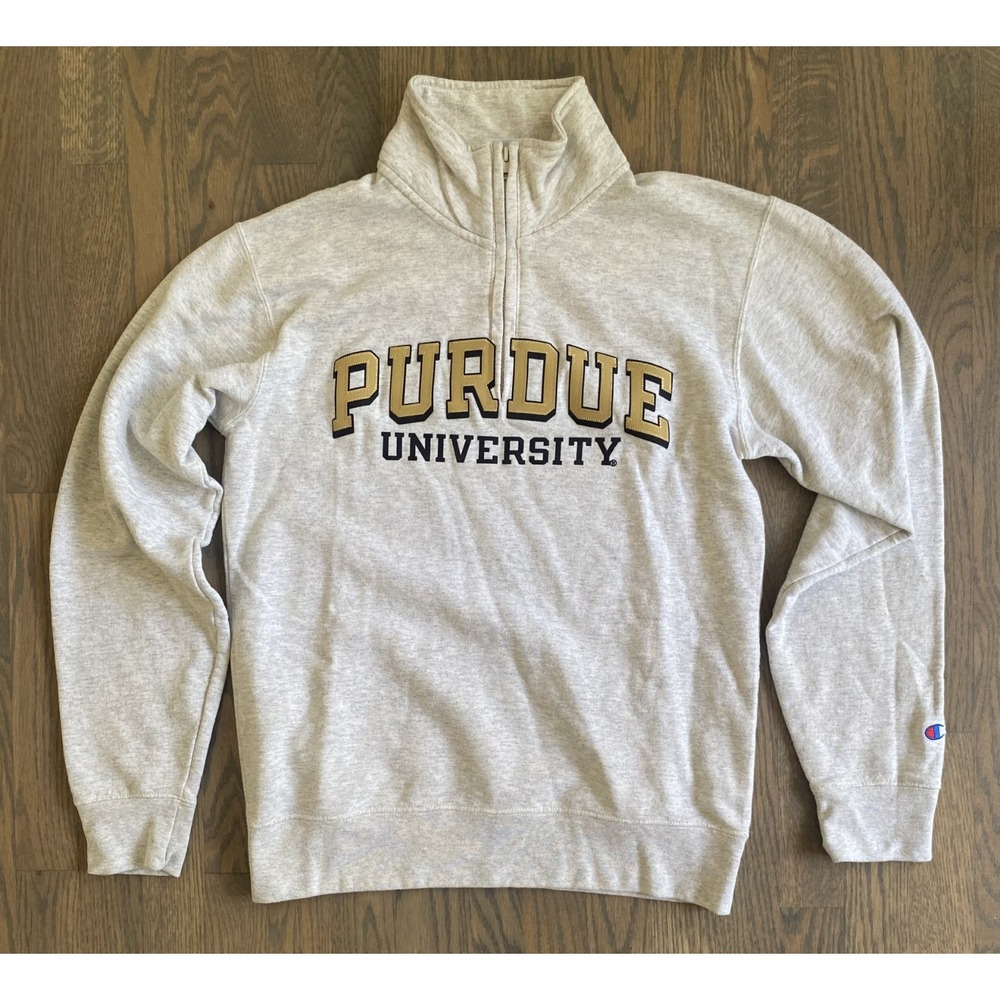Purdue University Champion Crewneck Sweatshirt 1/4 Zipper Men Size Small